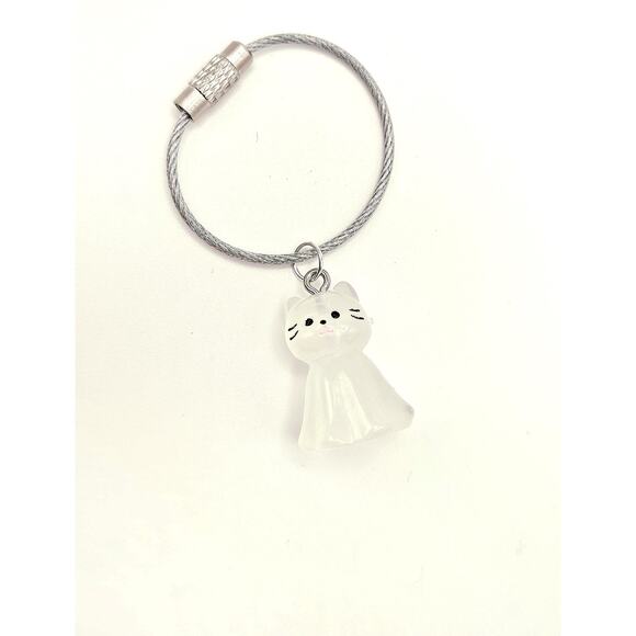 Cat Lover Glow in the Dark Keychain Durable Easy Screw Keyring Unique Kitty Gift - Picture 3 of 8